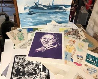 Lots of works on paper