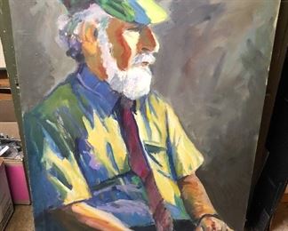 Painting on canvas of handsome bearded gent (32” x 42”)