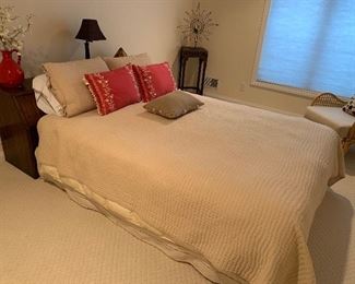 queen size - bedding from Pottery Barn, Thomasville bookcase headboard