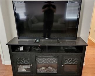 TV Stand with Faux Fireplace