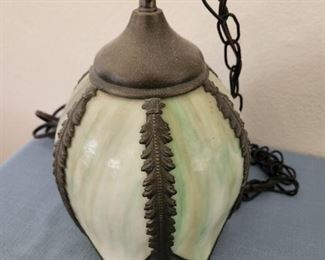 Slag Glass Hanging Lamp