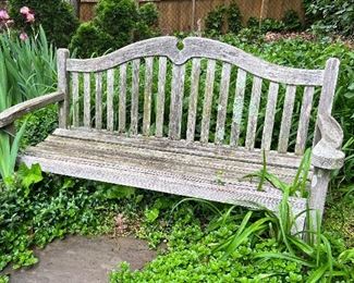 Teak outdoor bench