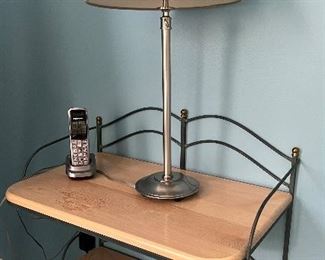 Floating wall mounted end tables with lamp