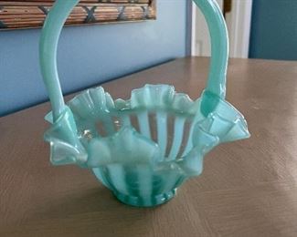 Carnival glass basket