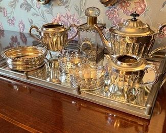 Silverplate serving set