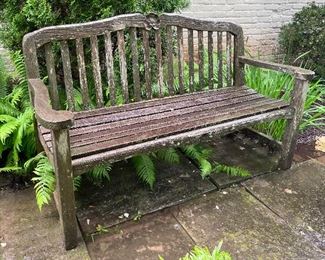 Teak outdoor bench