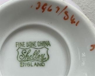 Shelley 3 pc tea cup & saucers