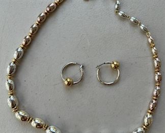 Costume necklace with matching earrings