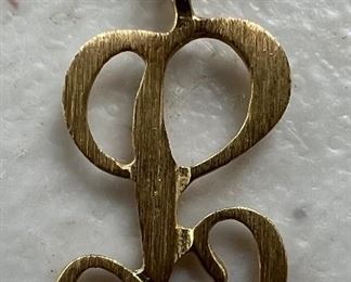 14K Gold "L" Pendant