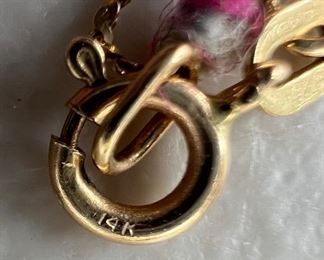 14K Gold necklace with cubic zirconia