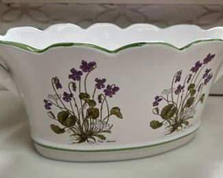 R.B. Bernarda Portugal Oval Ceramic Bowl Planter with side Handles 12.5"