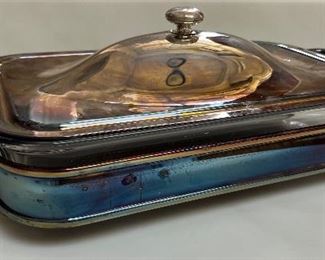 Silver plated with glass chafing pan