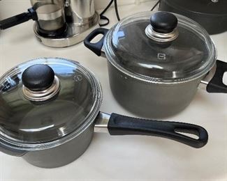 2 SCHOTT Glass top stovetop pots
