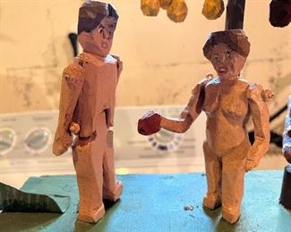 Adam and Eve wind activated garden ornament