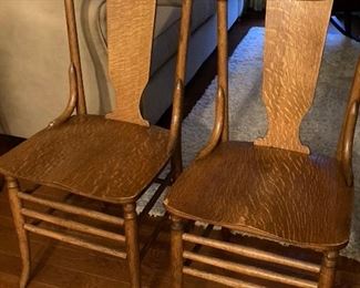 2 Wooden Oak chairs