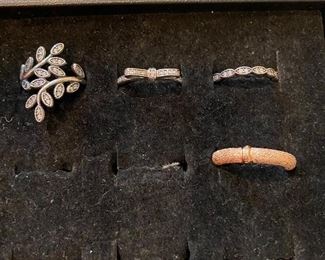 Sterling silver & 14K gold rings