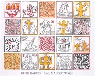 Keith Haring - One Man Show 1982, copyright 1986 Lithograph