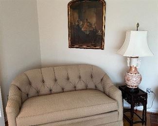 2 Ashley Manor Tufted Gold-colored Love Seats