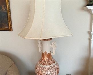 Antique Oriental ceramic lamp