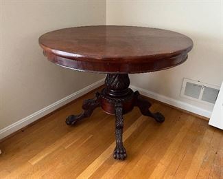 Antique Clawfoot Drum Table