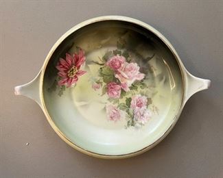 RS Germany porcelain floral handled plate