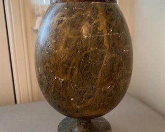 Marble egg shaped urn