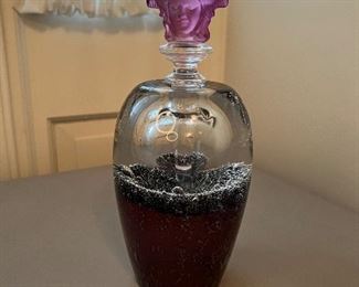 Versace x Rosenthal crystal decanter with Medusa bottle stopper