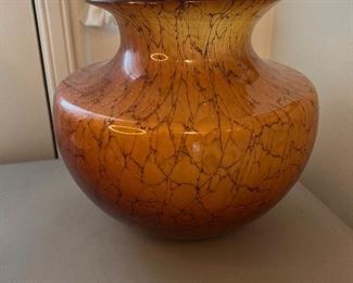 Mid Century large porcelain orange vase