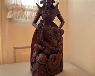 Carved wooden Deity from Bali