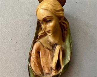 Vintage Sanmyro Taiwan Figurine Ornament Praying Woman Virgin Mary Pendant
