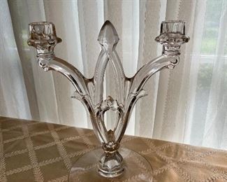 Heisey glass candelabra (damaged)
