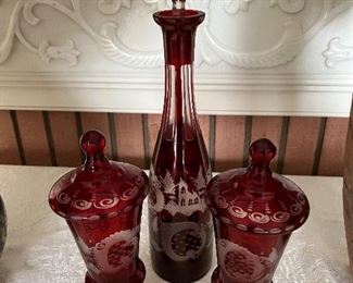 Decorative Art Deco glass & decanters