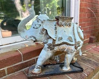 Antique cast metal elephan