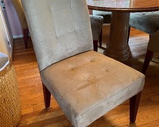 6 Crate & Barrel Mid-High Back Cushioned Dining Chairs

