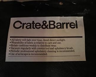 6 Crate & Barrel Mid-High Back Cushioned Dining Chairs

