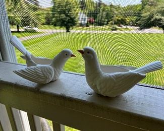 Fitz & Floyd porcelain dove pots