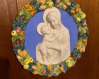 Religious ceramic wall hanging