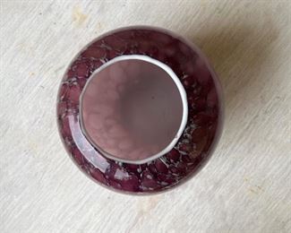 Outdoor purple glass vase