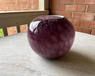 Outdoor purple glass vase