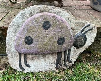 Ladybug cement lawn ornament