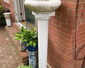 Marble pillar with bowl