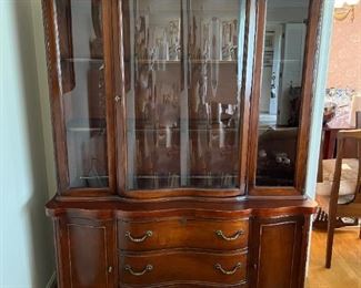 Mahogany Breakfront Curio Cabinet