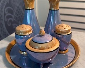 Condiment saucer and accessories made in Japan (7pc)