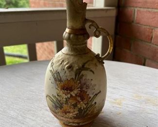Floral pattern ceramic decanter