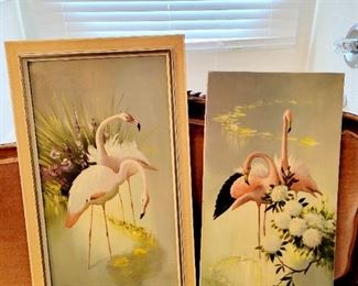 Flamingo paintings oil on canvas by Roth