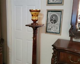 Antique German Pedestal, Engavings by Houbraken