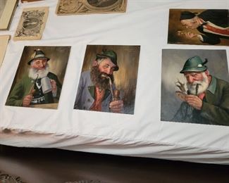 German painter oil on board Fritz Muller signed art