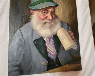 German painter oil on board Fritz Muller signed art