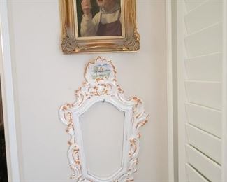 Italian Porcelain Frame, Fritz Muller Oil Painting