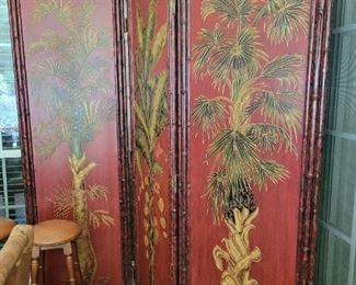 Bamboo Painted Wood Screen